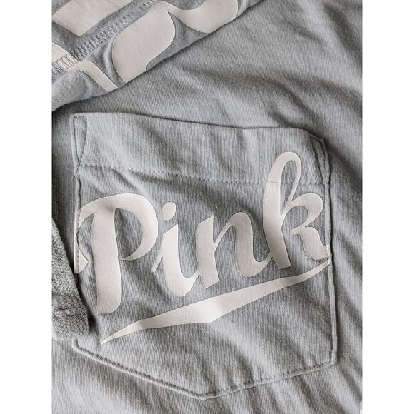 🎄 PINK VS EUC hoodie long sleeve top XS pale grey - Picture 7 of 16